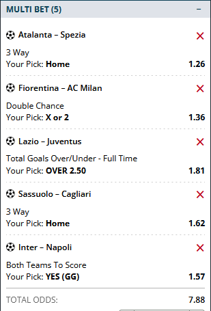 ITALIAN SERIA A WEEKEND FREE MULTIBET
